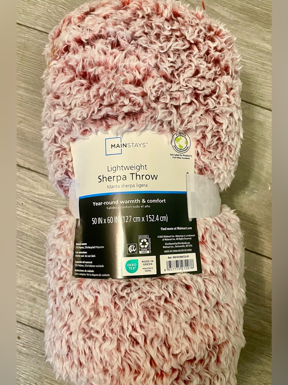 Mainstays extra plush lightweight Sherpa Throw Blanket 50”x 60”
